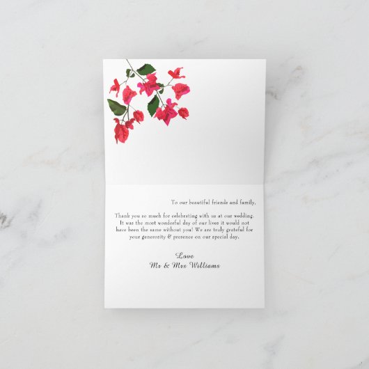 フローラ結婚とブーゲンビリアのサンキューカード サンキューカード (内部)
