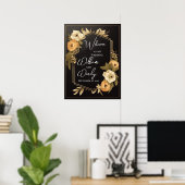 フローラ結婚のウェルカムサインテンプレート ポスター (ホームオフィス)