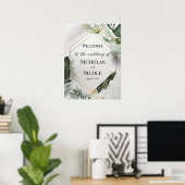 フローラ結婚のウェルカムサインテンプレート ポスター (ホームオフィス)