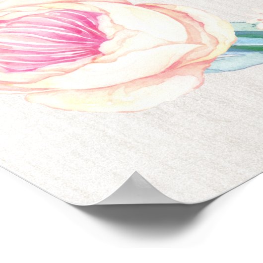 フローラ結婚のウェルカムサイン/ウェディングパーティーサイン ポスター (角)