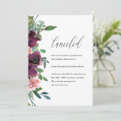 フローラ結婚のキャンセル発表 案内状 (スタンド正面)