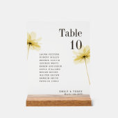 フローラ結婚のゲスト名テーブル番号すり付き アクリルサイン (正面)