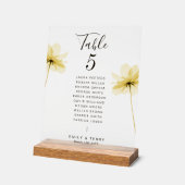 フローラ結婚のゲスト名テーブル番号すり付き アクリルサイン (傾斜)