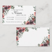 フローラ結婚のシャワーゲームカードのキス数 プレイスカード (正面/裏面)