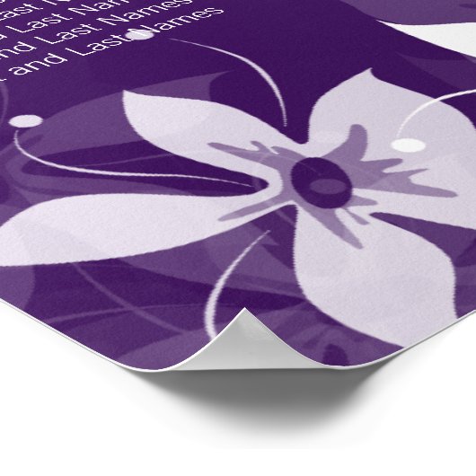 フローラ結婚のシーティンググラフエキゾチック開花紫 ポスター (角)