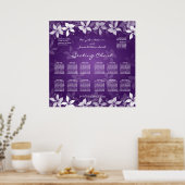 フローラ結婚のシーティンググラフエキゾチック開花紫 ポスター (キッチン)