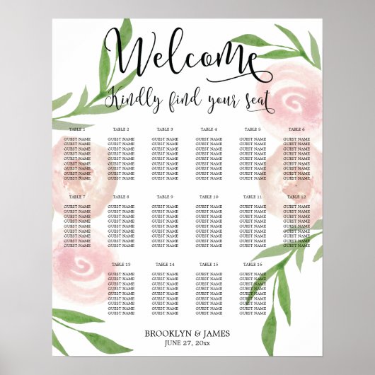 フローラ結婚のシーティンググラフポスターピンク16x20 ポスター (正面)