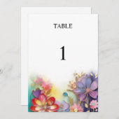 フローラ結婚のテーブル番号カード (正面/裏面)