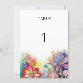 フローラ結婚のテーブル番号カード