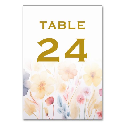 フローラ結婚のテーブル番号カード テーブルナンバー (正面)