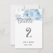 フローラ結婚のテーブル番号カード 招待状 (正面)