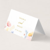 フローラ結婚のテーブル番号場所折り畳みカード (裏面)