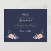 フローラ結婚のドレスが花嫁の付き添いになる インビテーションポストカード (裏面)