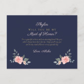 フローラ結婚のドレスはメイド・オブ・オーナー(花嫁付き添い人) インビテーションポストカード (裏面)