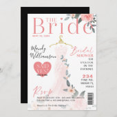 フローラ結婚のドレスブライダルシャワー雑誌表紙 招待状 (正面/裏面)