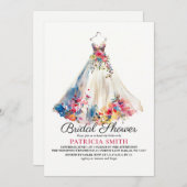 フローラ結婚のドレスブライダルシャワー 招待状 (正面/裏面)