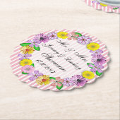 フローラ結婚のパーソナライズされた紙カスタムコースター ペーパーコースター (アングル)