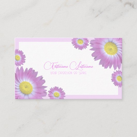 フローラ結婚のピンクの花の書道QRコード 名刺 (正面)