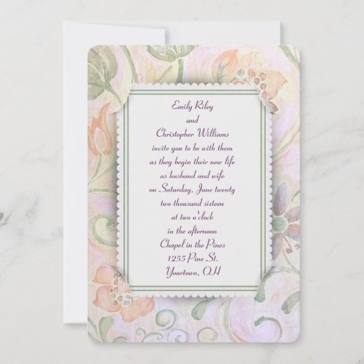 フローラ結婚のフレーム 招待状 (正面)