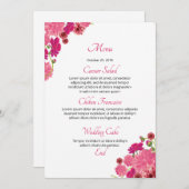 フローラ結婚のメニューカード メニュー (正面/裏面)