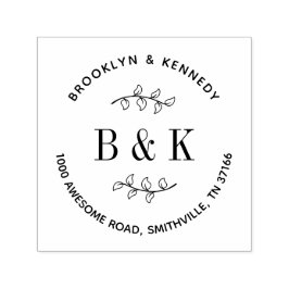 フローラ結婚のモノグラムカップル名差出人住所 セルフインキングスタンプ