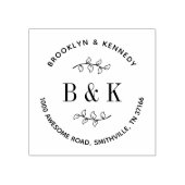 フローラ結婚のモノグラムカップル名差出人住所 ラバースタンプ (インプリント)