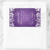 フローラ結婚のワインラベルエキゾチック開花紫 長方形シール (バッグ)