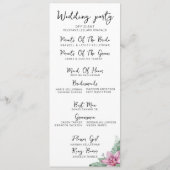 フローラ結婚の儀式 プログラム (裏面)