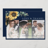 フローラ結婚の写真ありがとう サンキューカード (正面/裏面)