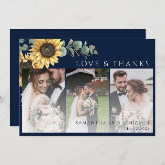 フローラ結婚の写真ありがとう サンキューカード (正面/裏面)