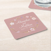 フローラ結婚の冠 スクエアペーパーコースター (アングル)