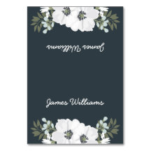 フローラ結婚の席カード白い花