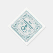 フローラ結婚の年のカスタマイズ可能な年 スタンダードカクテルナプキン (角)