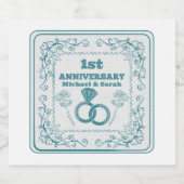 フローラ結婚の年のカスタマイズ可能な年 ビールラベル (シングルラベル)