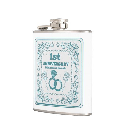 フローラ結婚の年のカスタマイズ可能な年 フラスク (左)