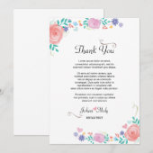 フローラ結婚の感謝の表記 招待状 (正面/裏面)