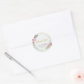 フローラ結婚の新郎新婦ステッカー ラウンドシール (封筒)