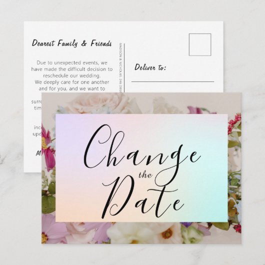 フローラ結婚の日付の変更日付の保存 ポストカード (正面/裏面)