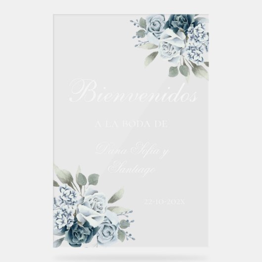 フローラ結婚の歓迎フロステッドアクリル標識 アクリルサイン (正面)