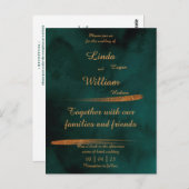 フローラ結婚の深いシーダークグリーンウォーター色 ポストカード (正面/裏面)