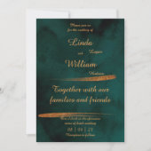 フローラ結婚の深いシーダークグリーン&金ゴールド シーズンカード (正面)