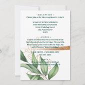 フローラ結婚の深いシーダークグリーン&金ゴールド シーズンカード (裏面)