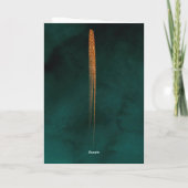 フローラ結婚の深いシーダークグリーン&金ゴールド 招待状 (裏面)