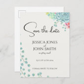 フローラ結婚の発表植物色 案内ポストカード (正面/裏面)