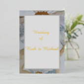 フローラ結婚の白と金ゴールドの招待 箔招待状 (立ち正面)