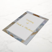 フローラ結婚の白と金ゴールドの招待 箔招待状 (回転した状態)