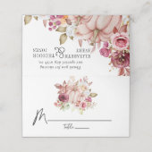 フローラ結婚の秋のピンクバーガンディーパンプキン プレイスカード (外部開封)