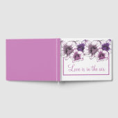 フローラ結婚の紫の蘭ブライダルシャワー花 ゲストブック (全面)