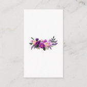 フローラ結婚の紫色の写真レジストリ挿入カードG エンクロージャーカード (裏面)