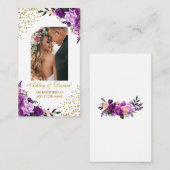 フローラ結婚の紫色の写真レジストリ挿入カードG エンクロージャーカード (正面/裏面)